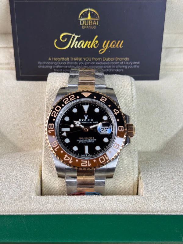 ساعة سوبر كلون روت بير GMT-Master II ذات المينا الأسود