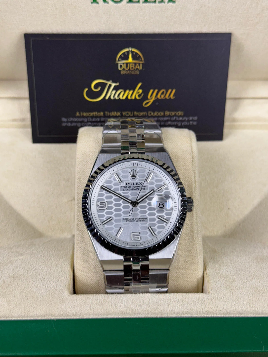 Rolex Land-Dweller – White Honeycomb Dial – Jubilee – Automatic – 41mm