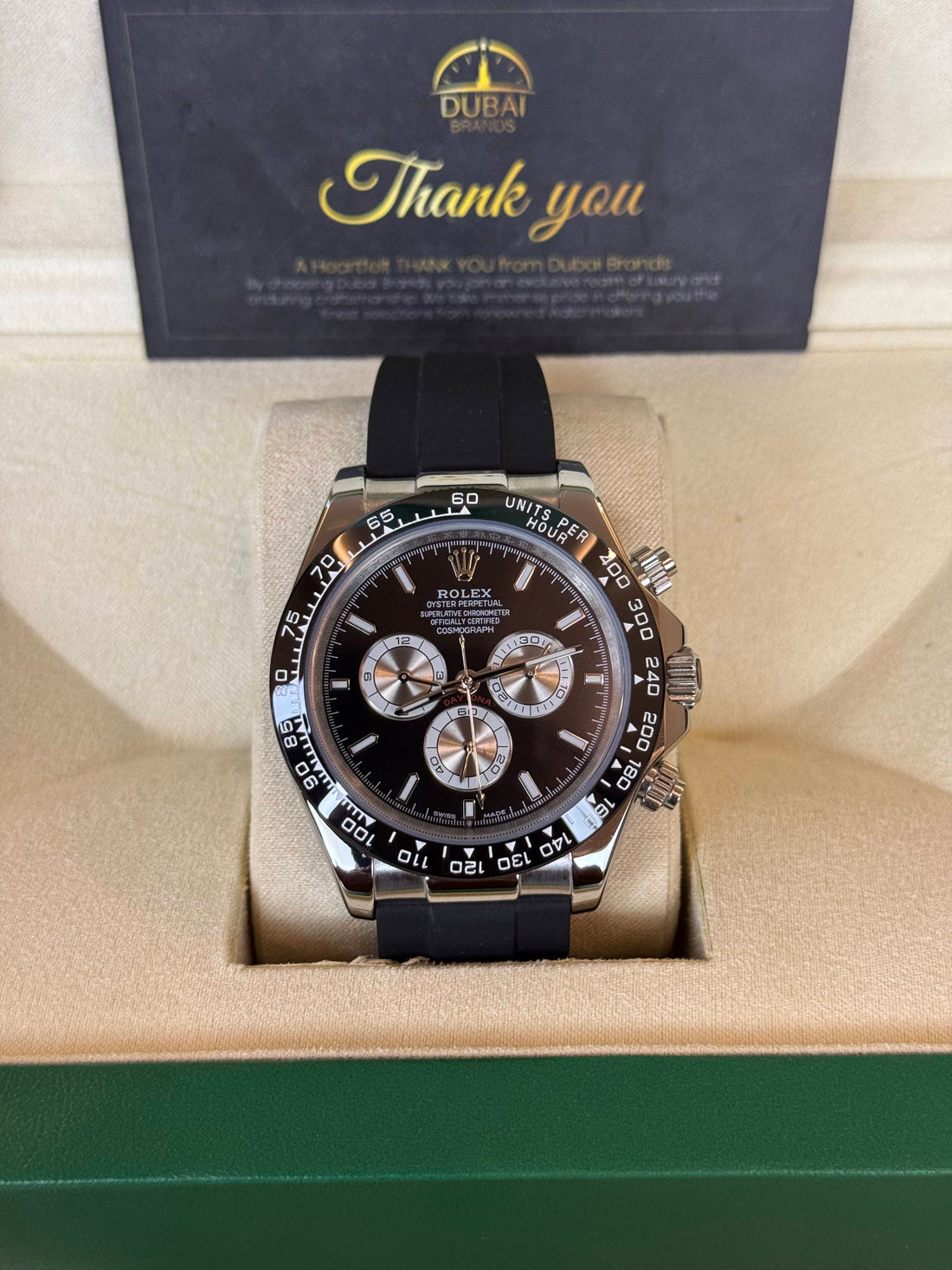 Rolex Cosmograph Daytona  Black Dial  Oysterflex Rubber  Automatic