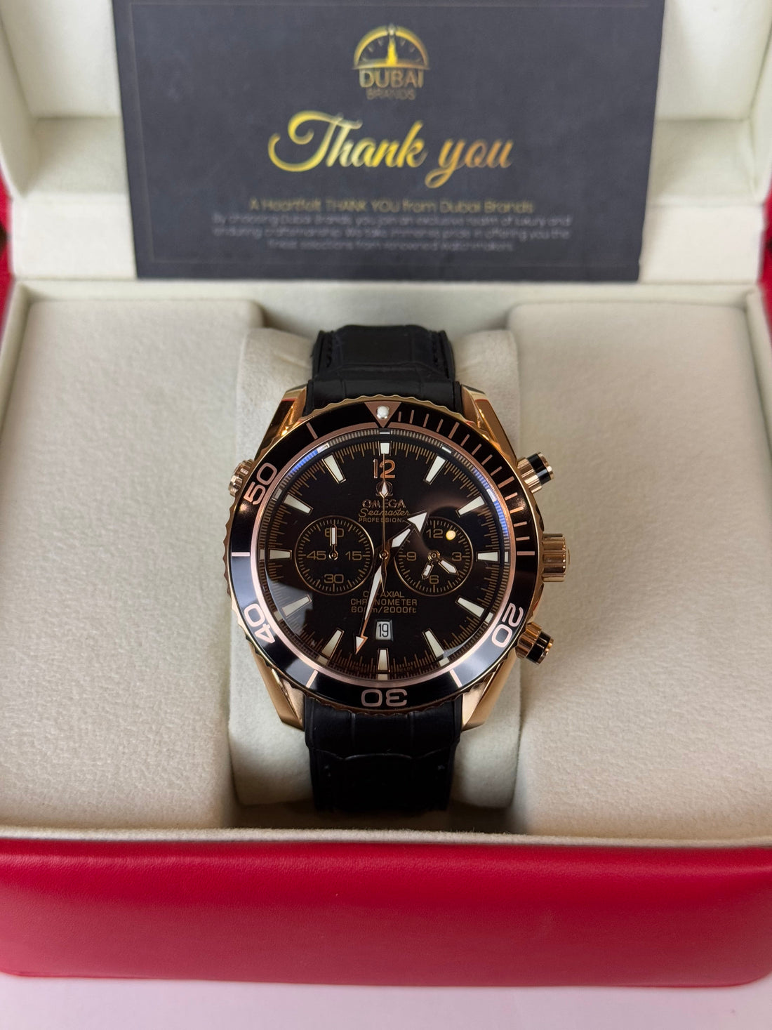 Omega Seamaster Planet Ocean – Black Dial – Rose Gold – Quartz