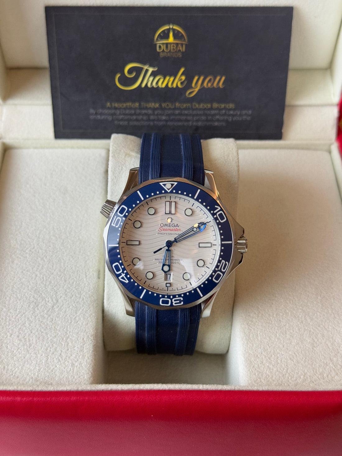 Omega Seamaster Diver 300M Stainless Steel White Dial Ceramic Bezel Rubber Strap