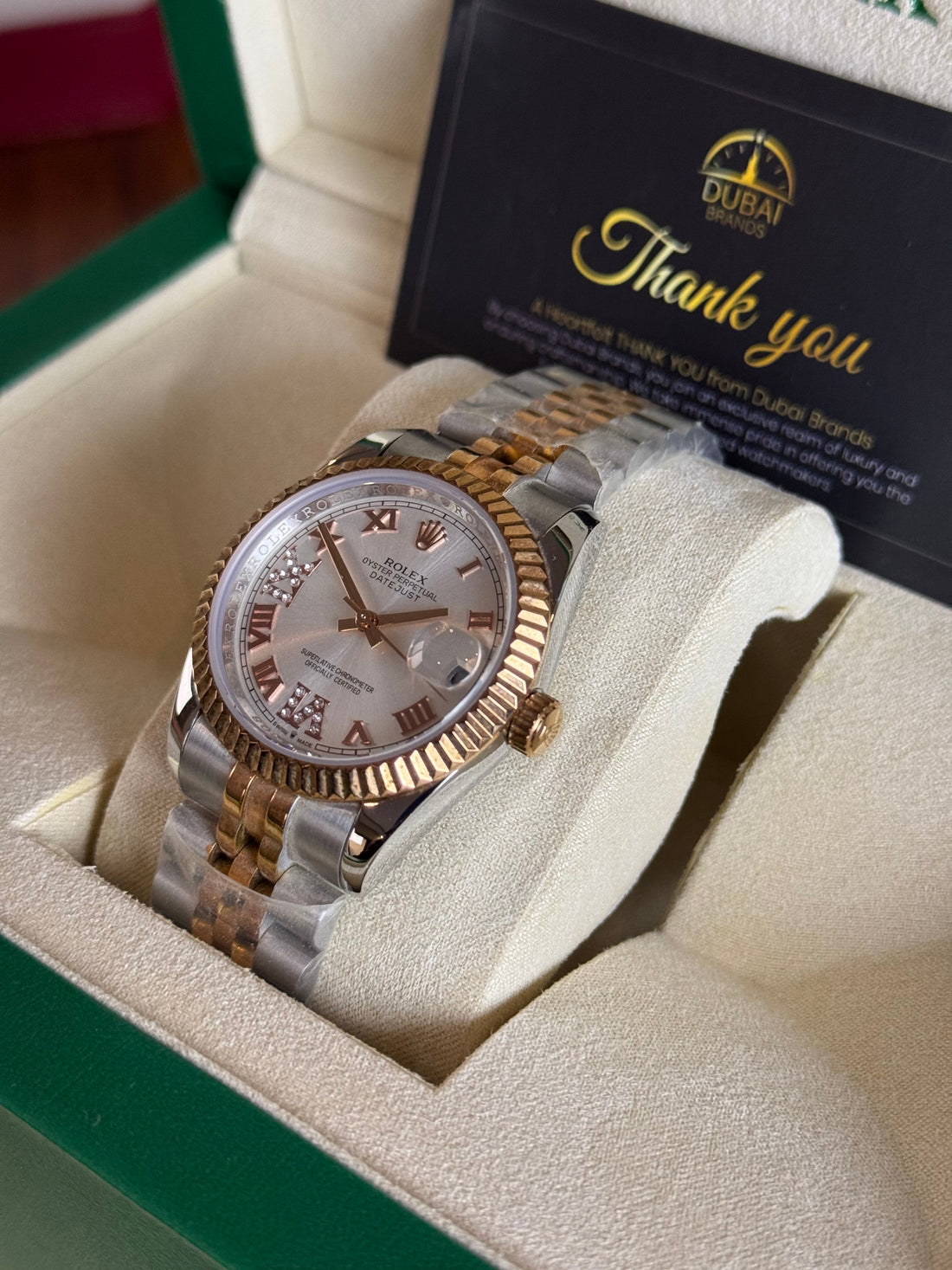 Rolex Datejust 31 Two Tone Silver Dial Roman Diamond VI Fluted Bezel Jubilee Bracelet