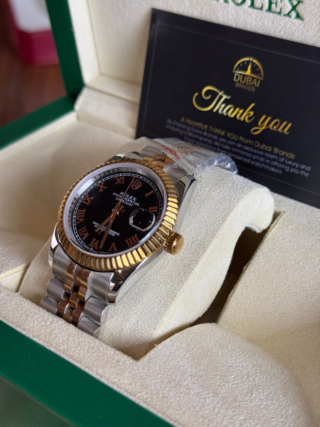 Rolex Datejust 31 Two Tone Chocolate Dial Fluted Bezel Jubilee Bracelet