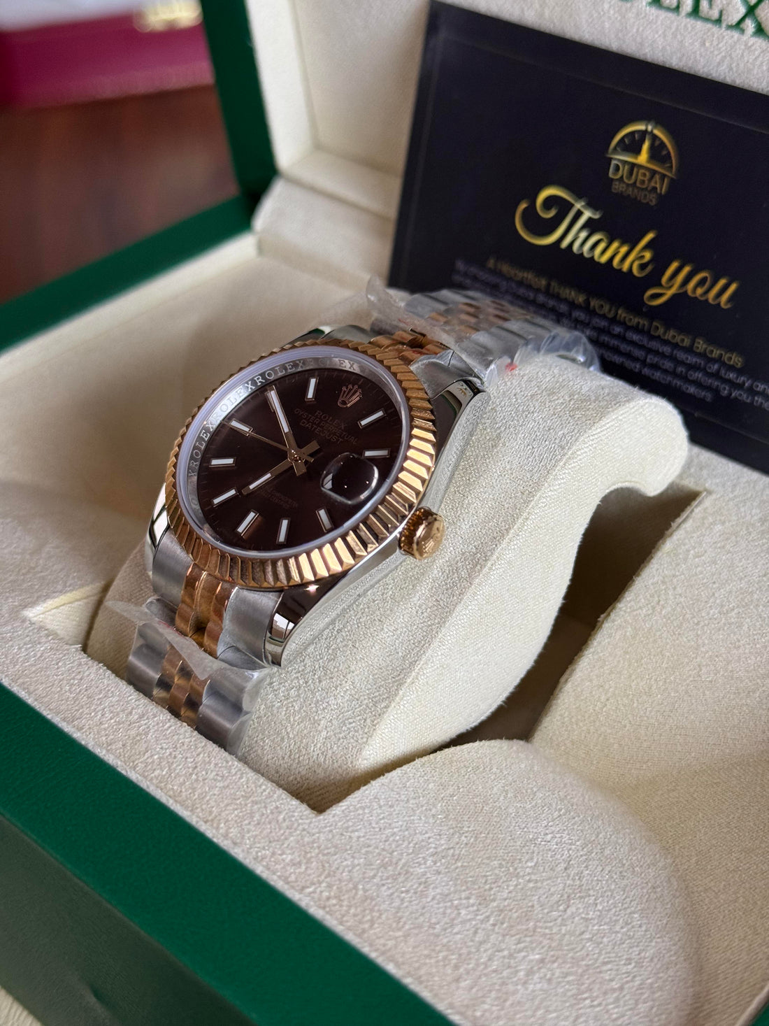 Rolex Datejust 31 Two Tone Chocolate Dial Fluted Bezel Jubilee Bracelet