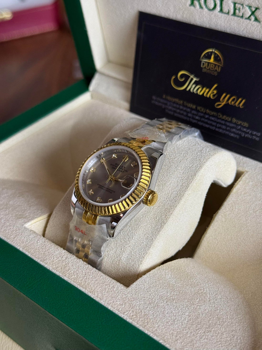 Rolex Datejust 31 Two Tone Pink Dial Diamond Markers Fluted Bezel Jubilee Bracelet