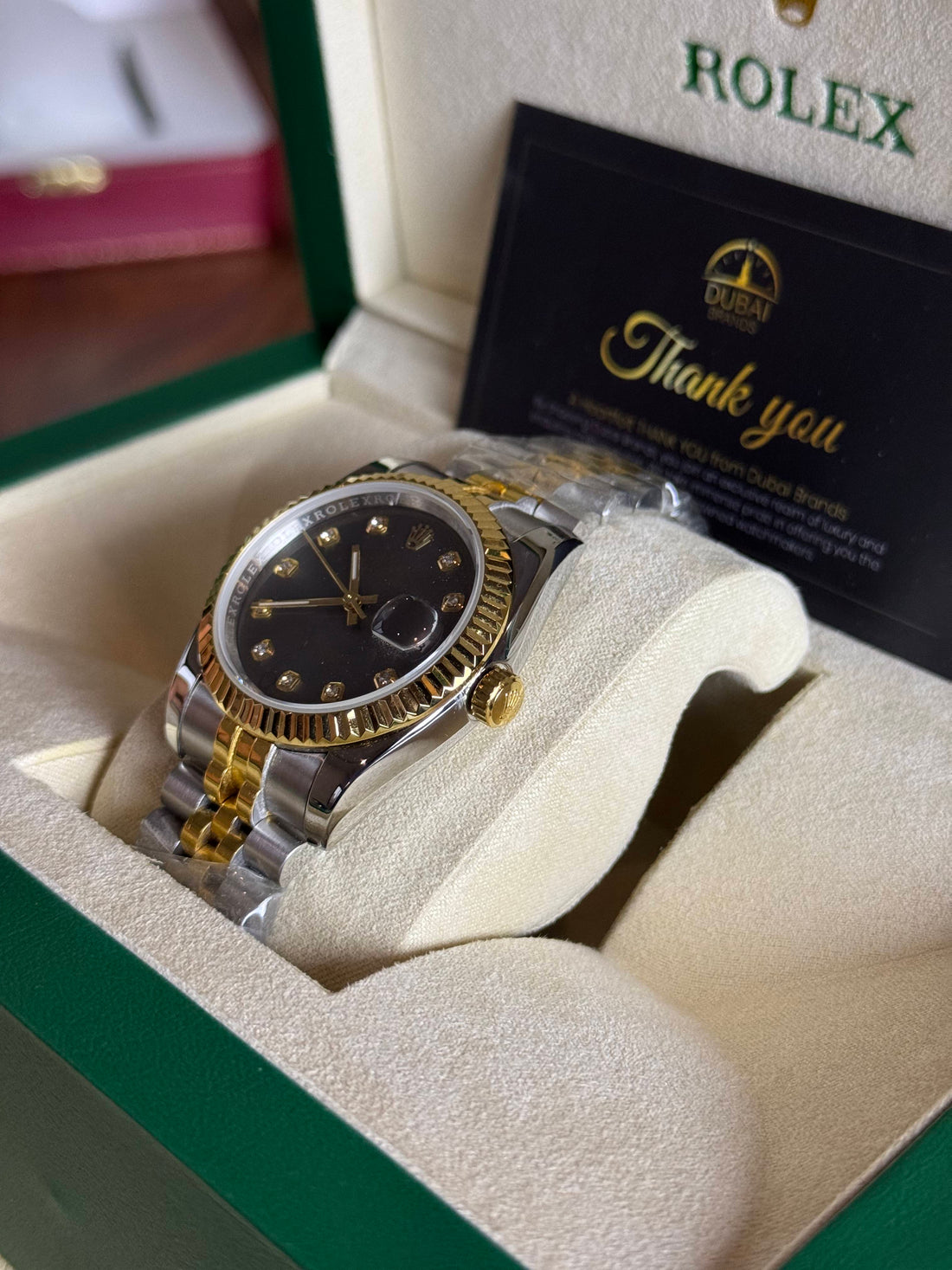 Rolex Datejust 31 Two Tone Black Dial Diamond Markers Fluted Bezel Jubilee Bracelet