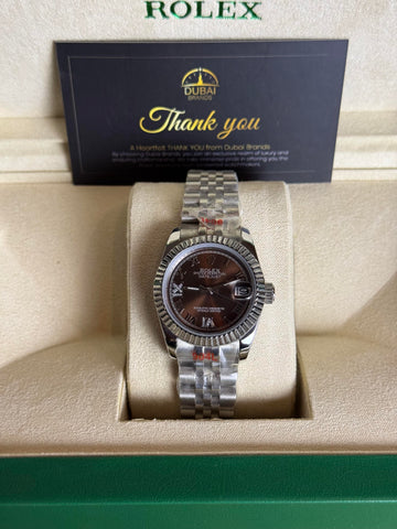 Rolex Datejust 31 Two Tone Chocolate Dial Stick Markers Fluted Bezel Jubilee Bracelet