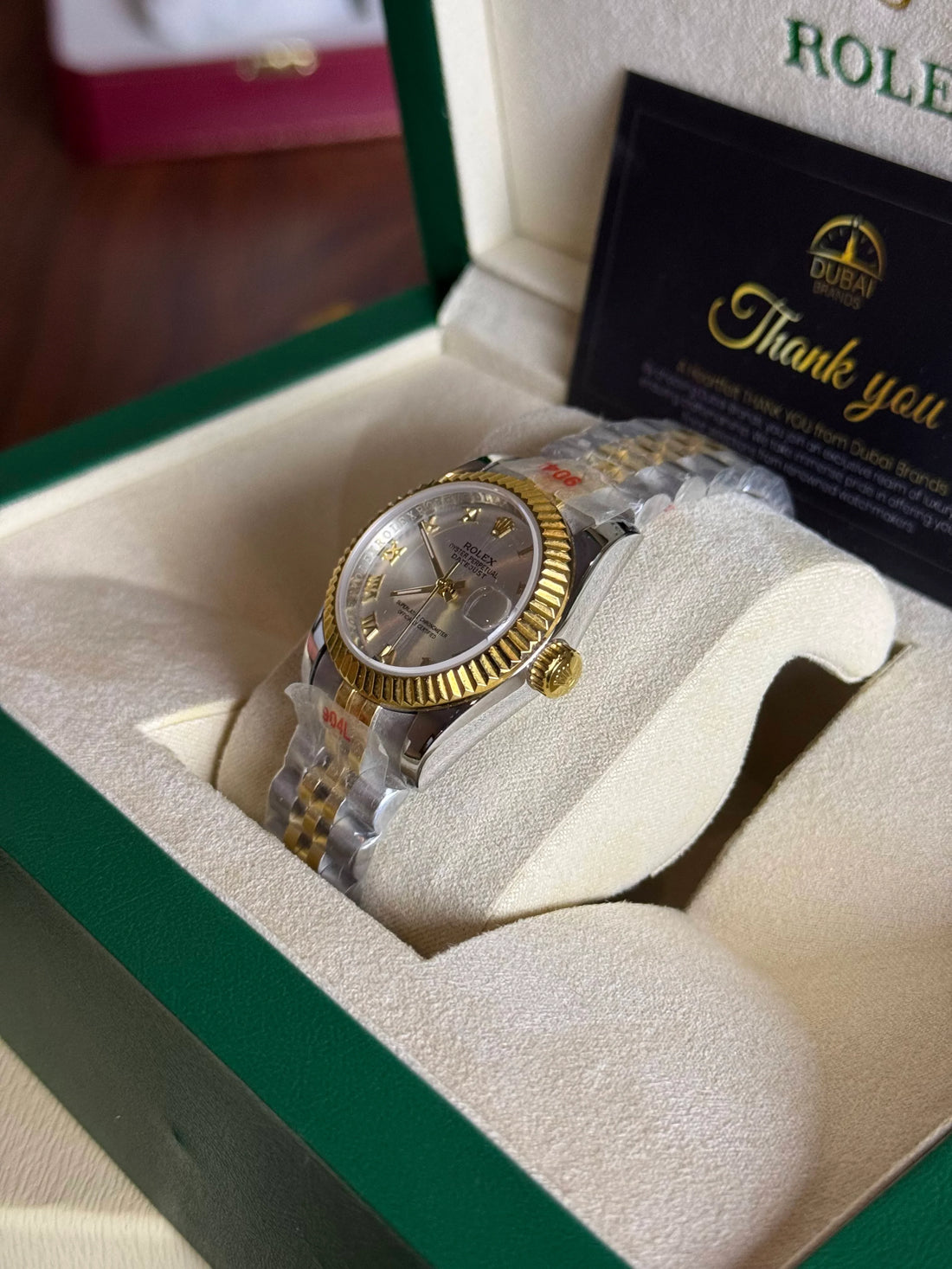 Rolex Lady Datejust 31 Silver Sunburst Roman Dial Fluted Bezel Two-Tone Jubilee Automatic