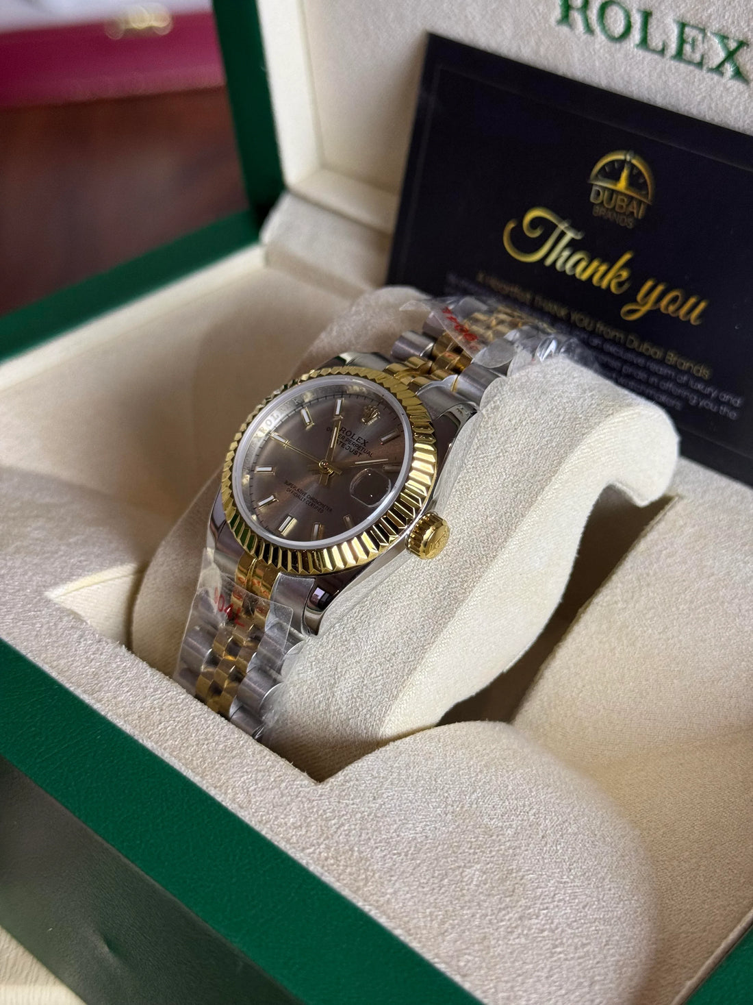 Rolex Lady Datejust 31 Silver Sunburst Stick Dial Fluted Bezel Two-Tone Jubilee Automatic