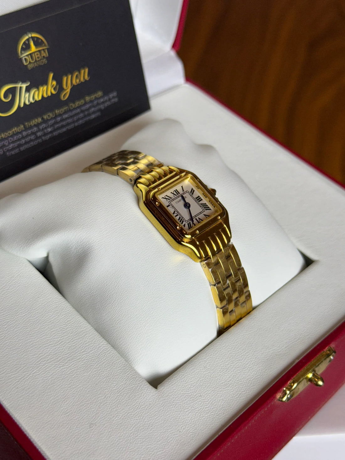 Cartier Panthère Small Yellow Gold White Dial Roman Numerals Bracelet