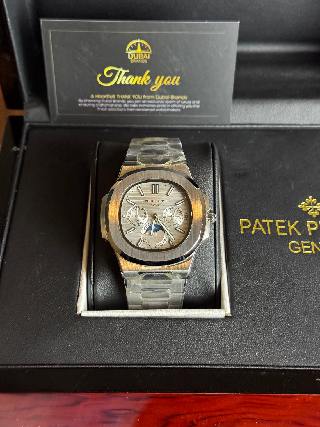 Patek Philippe Nautilus Perpetual Calendar Stainless Steel White Dial Moonphase Steel Bracelet