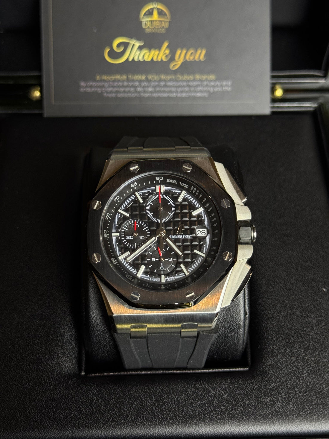 Audemars Piguet Royal Oak Offshore Chronograph 42 Stainless Steel Black Dial Black Subdials Ceramic Bezel Rubber Strap