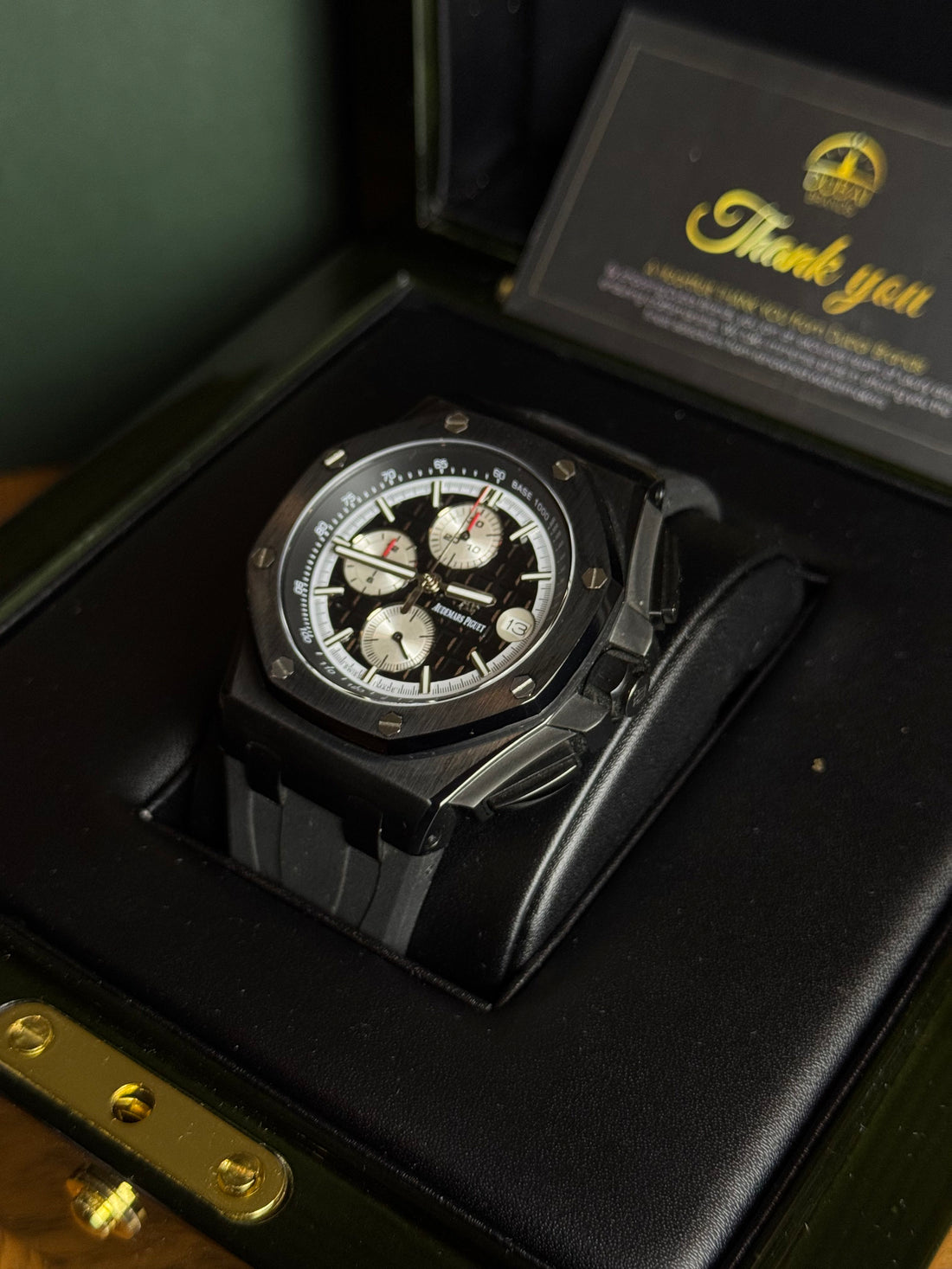 Audemars Piguet Royal Oak Offshore Chronograph 42 Black Dial White Subdials Ceramic Bezel Rubber Strap