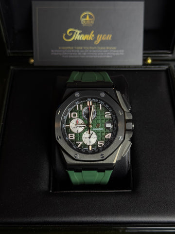 Audemars Piguet Royal Oak Offshore Chronograph 42 Black Dial White Subdials Ceramic Bezel Rubber Strap