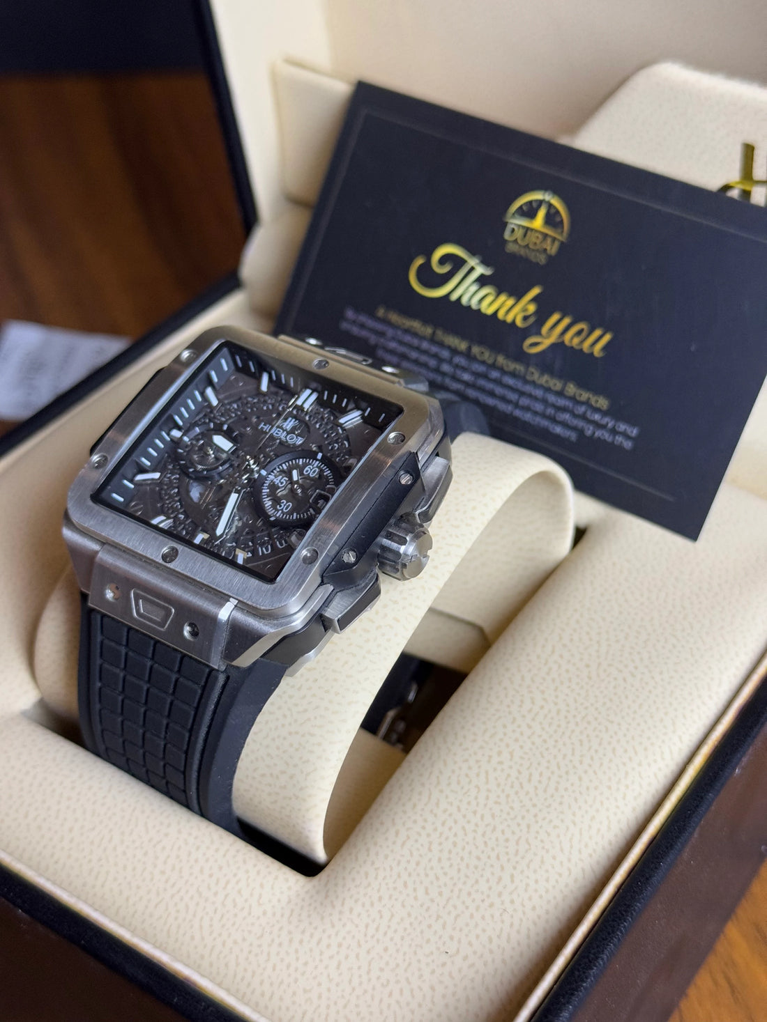 Hublot Spirit of Big Bang Chronograph Titanium Skeleton Dial Rubber Strap