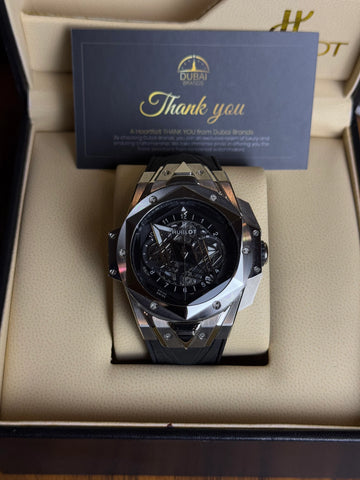 Hublot Classic Fusion Aerofusion Chronograph Black Skeleton Dial Rubber Strap