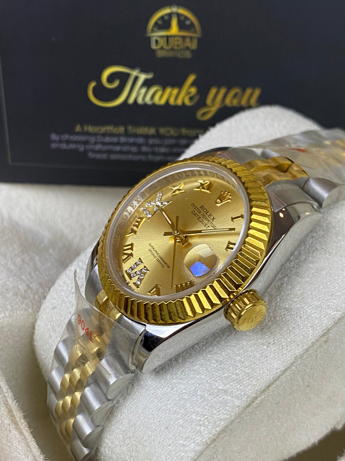 Rolex Datejust – Gold Roman Dial with Diamond Numerals – Two Tone – Jubilee