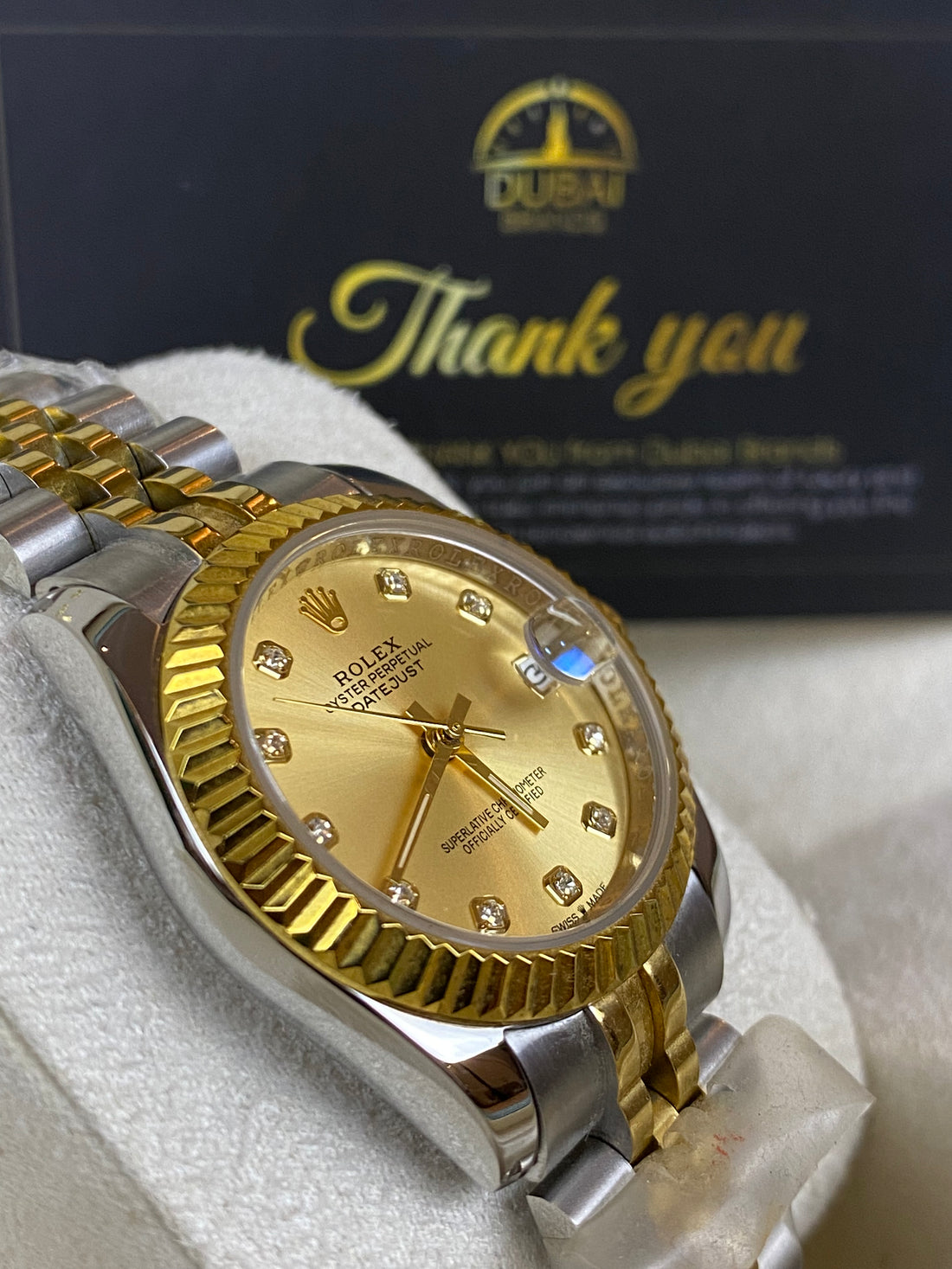 Rolex Datejust – Gold Dial – Diamond Markers – Two Tone – Jubilee