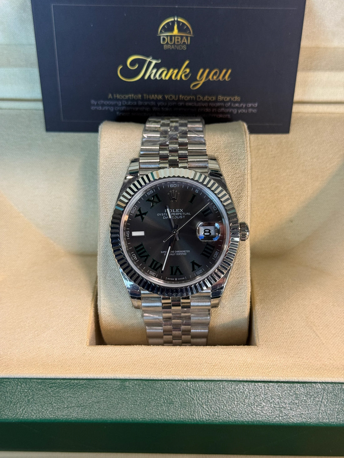 SC Rolex Datejust 41 Stainless Steel Wimbledon Dial Jubilee Fluted