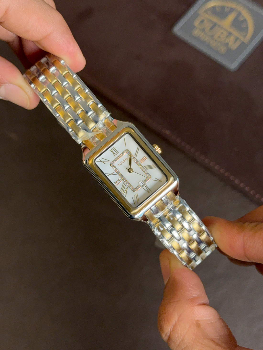 Fossil Raquel Original Watch For Women ES5305 Mother-of-Pearl Dial Two-Tone Stainless Steel Bracelet