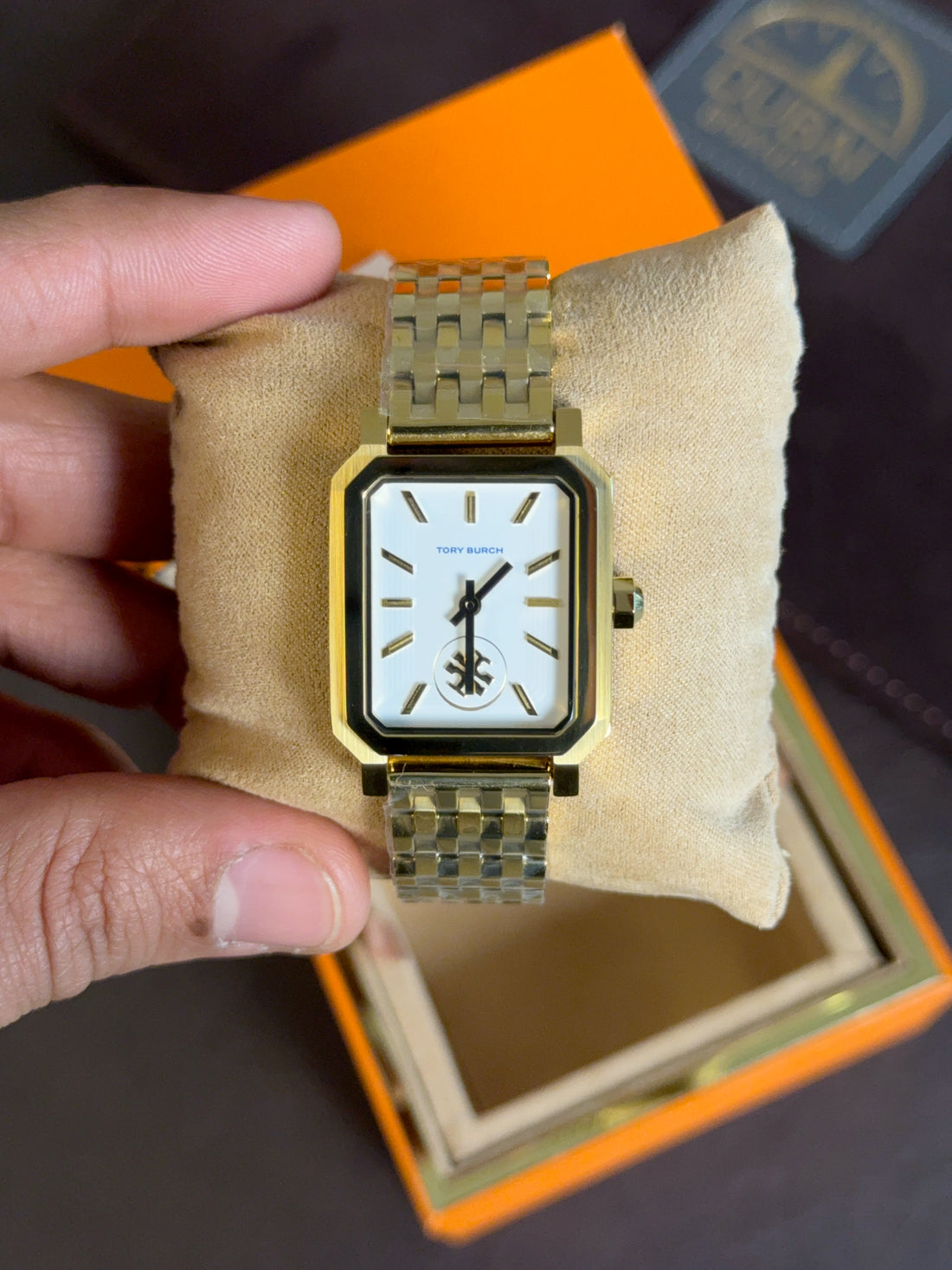 Tory Burch Robinson TBW1500 Original Watch For Women Gold Dial Gold Stainless Steel Bracelet