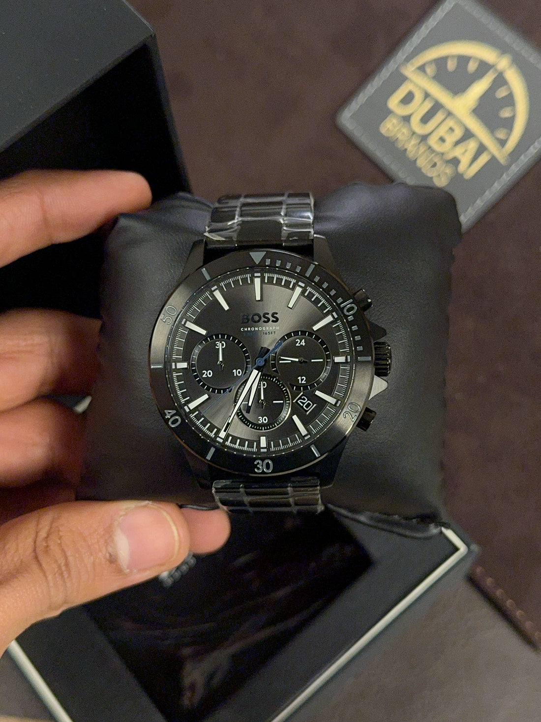 Hugo Boss Original Watch For Men 1514058 Chronograph Black Stainless Steel