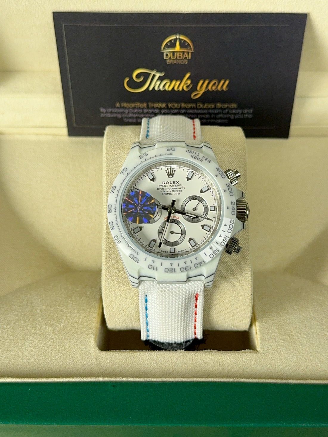 Rolex Daytona 40 Stainless Steel White Dial White Subdials Ceramic Rubber