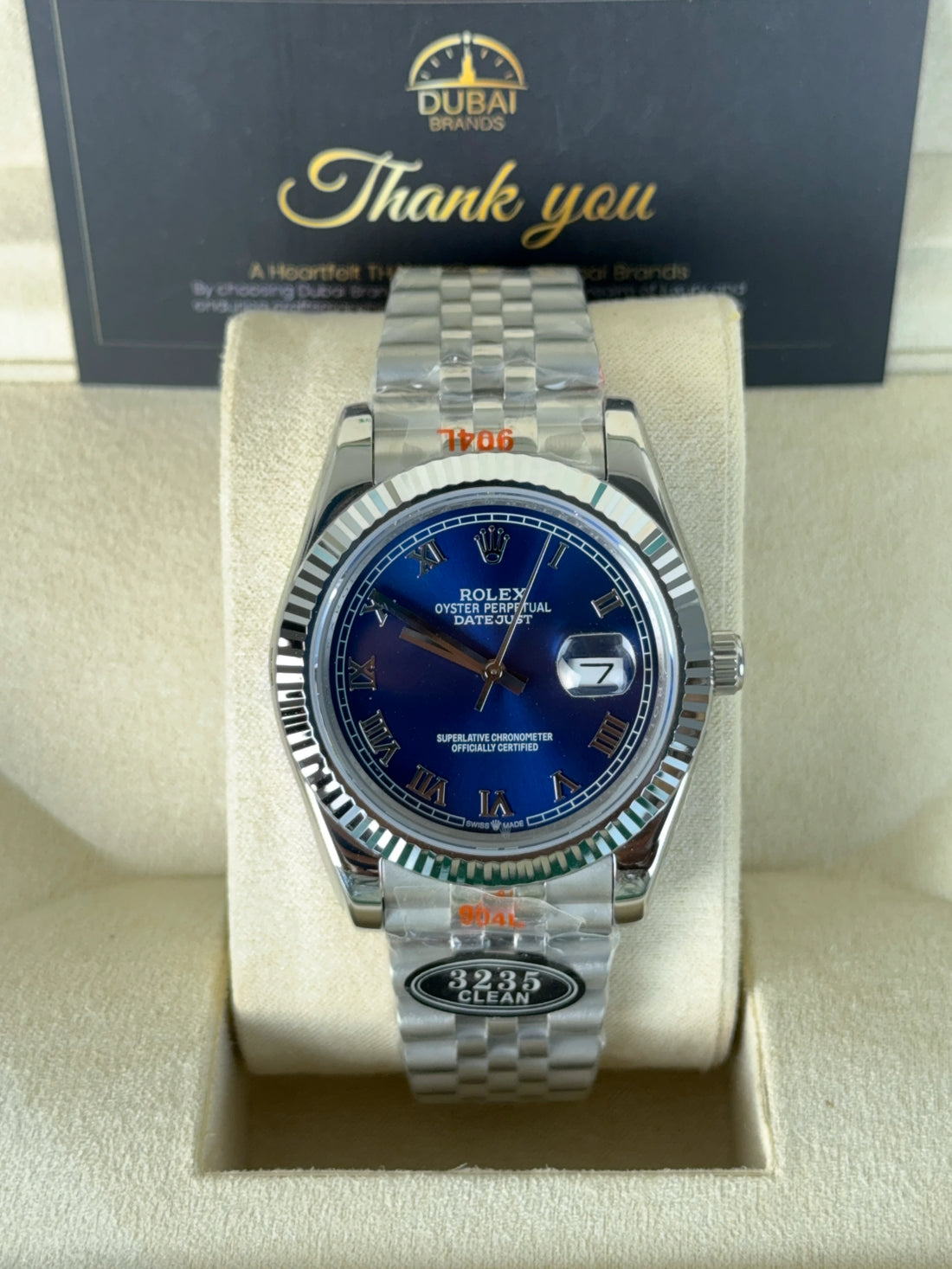 Rolex Datejust 41 Stainless Steel Blue Dial Roman Jubilee Fluted