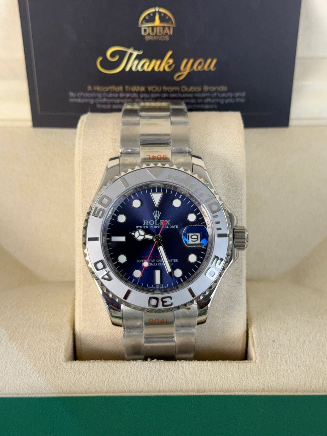 Rolex Yacht Master 40 Stainless Steel Blue Dial Platinum Bezel Oyster