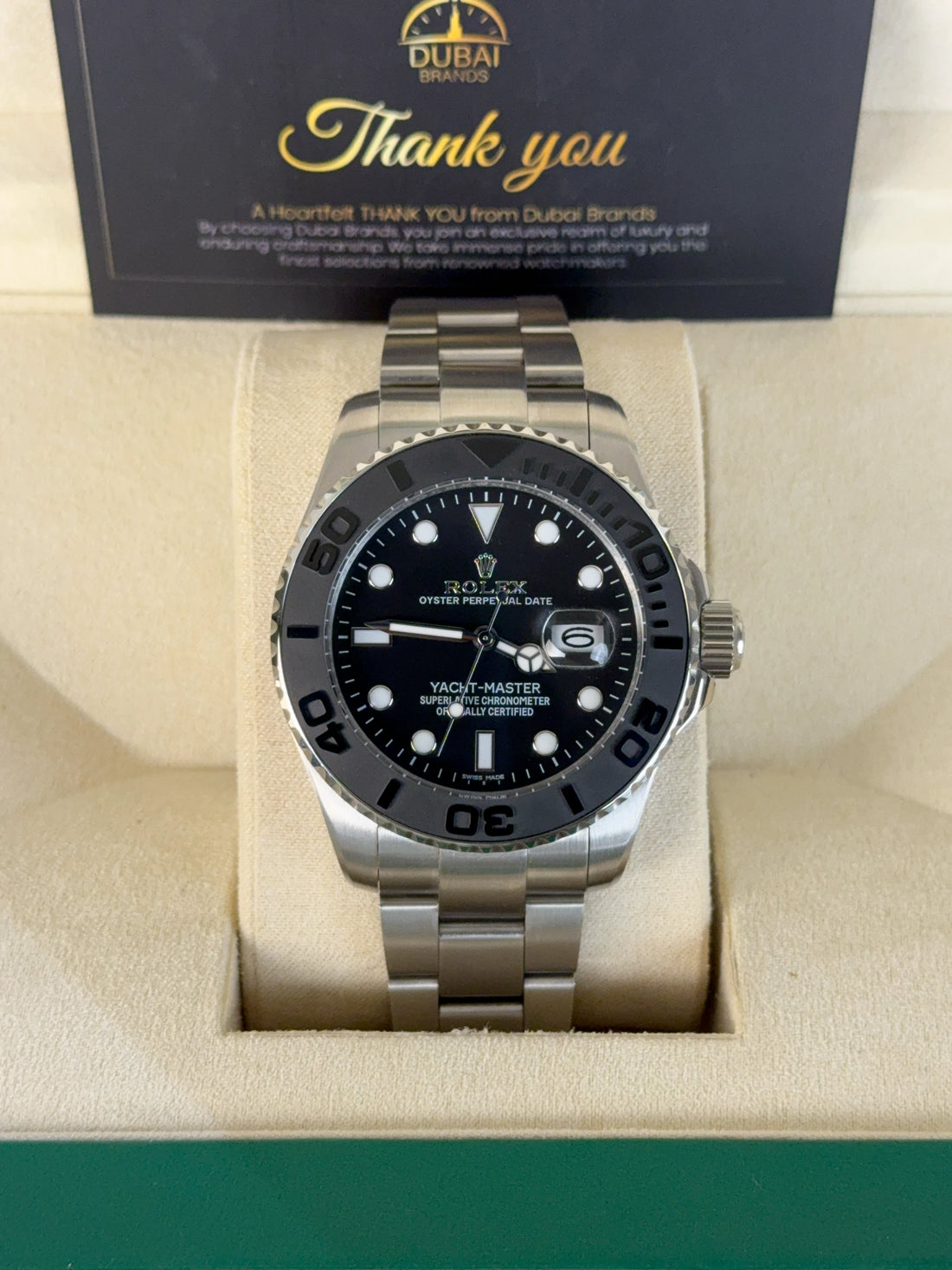 Rolex Yacht Master 40 Stainless Steel Black Dial Black Bezel Oyster