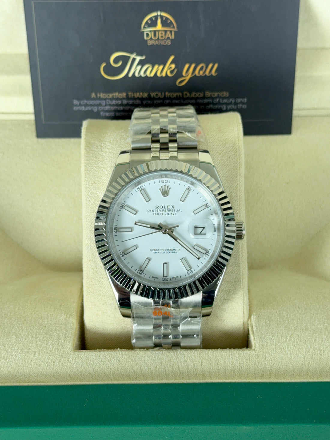 Rolex Datejust 41 Stainless Steel White Dial Baton Fluted Jubilee