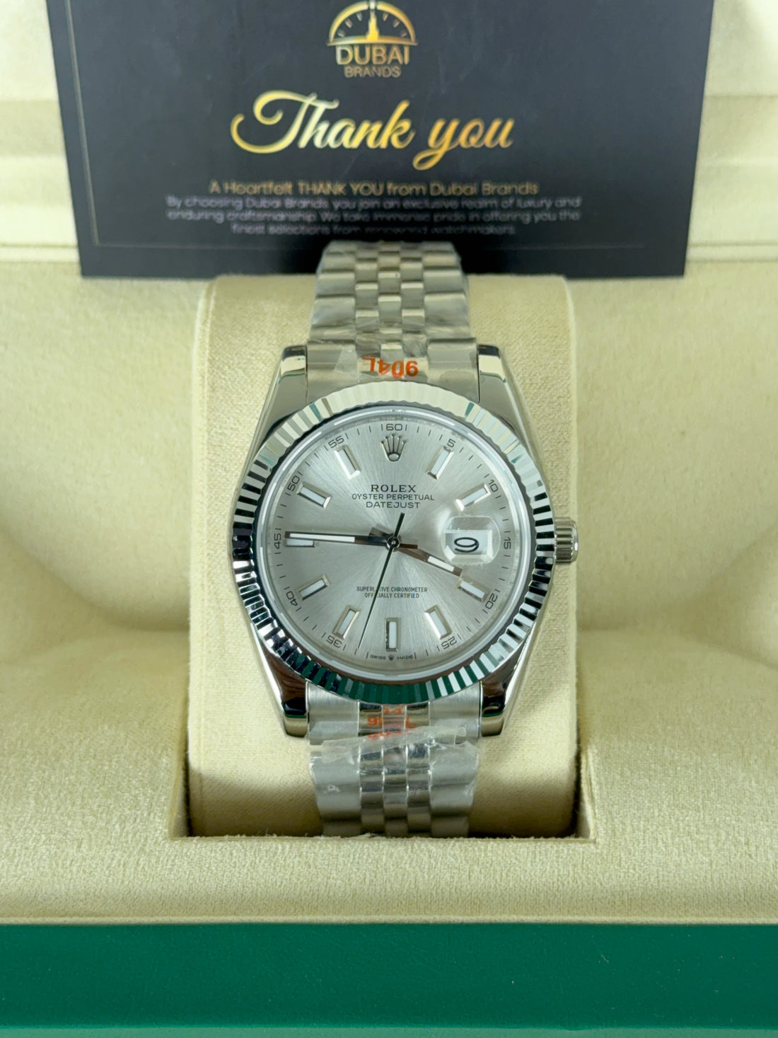 Rolex Datejust 41 Stainless Steel Silver Dial Baton Fluted Jubilee