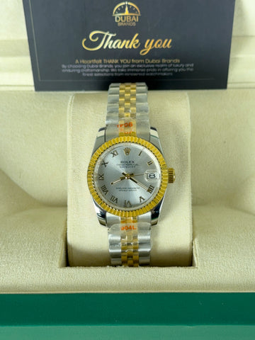 Rolex Datejust 31mm Silver Dial Roman Numerals Two Tone Jubilee Bracelet