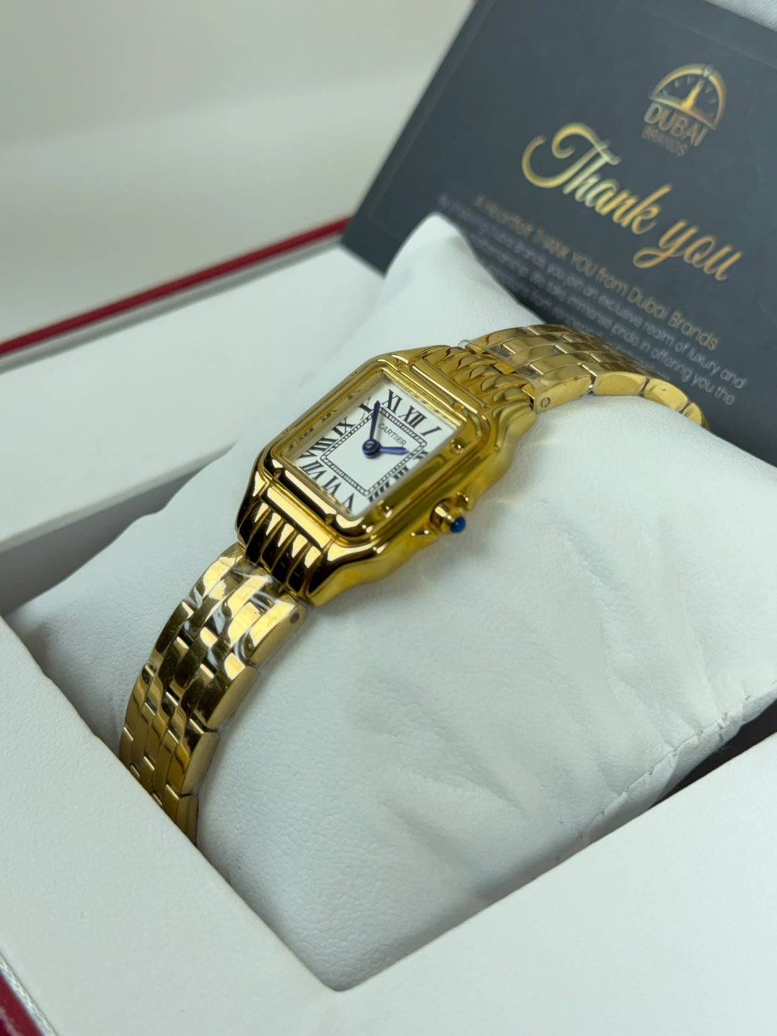 Cartier Panthère Small Yellow Gold White Dial Roman Numerals Bracelet