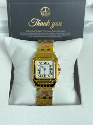 Cartier Panthère Medium Yellow Gold White Dial Roman Numerals Bracelet