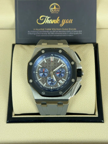 Audemars Piguet Royal Oak Offshore Chronograph 44mm Grey Dial Blue Counters Rubber Strap