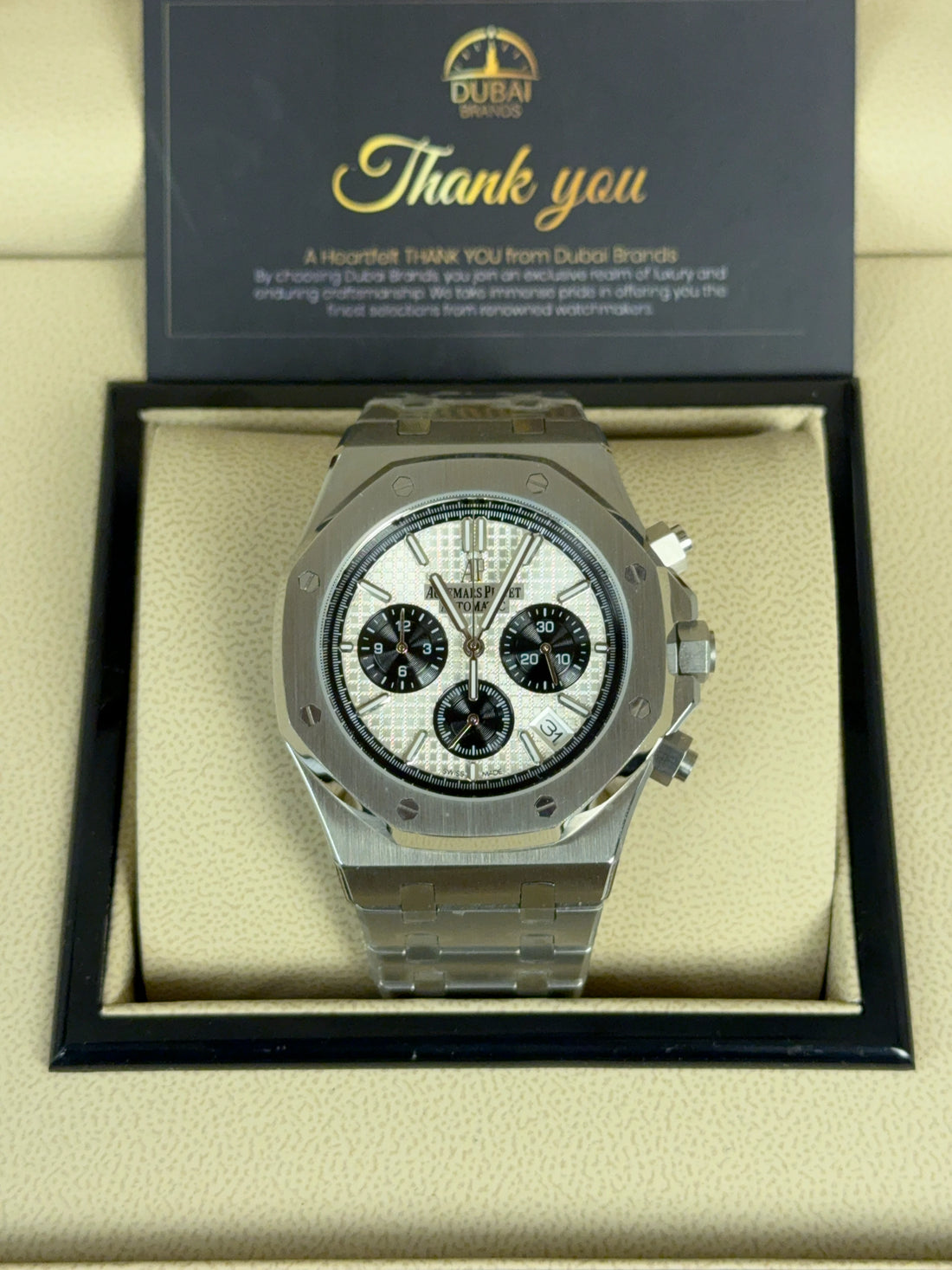 Audemars Piguet Royal Oak Chronograph 41 Stainless Steel Silver Dial Black Subdials Smooth Bezel Oyster Bracelet