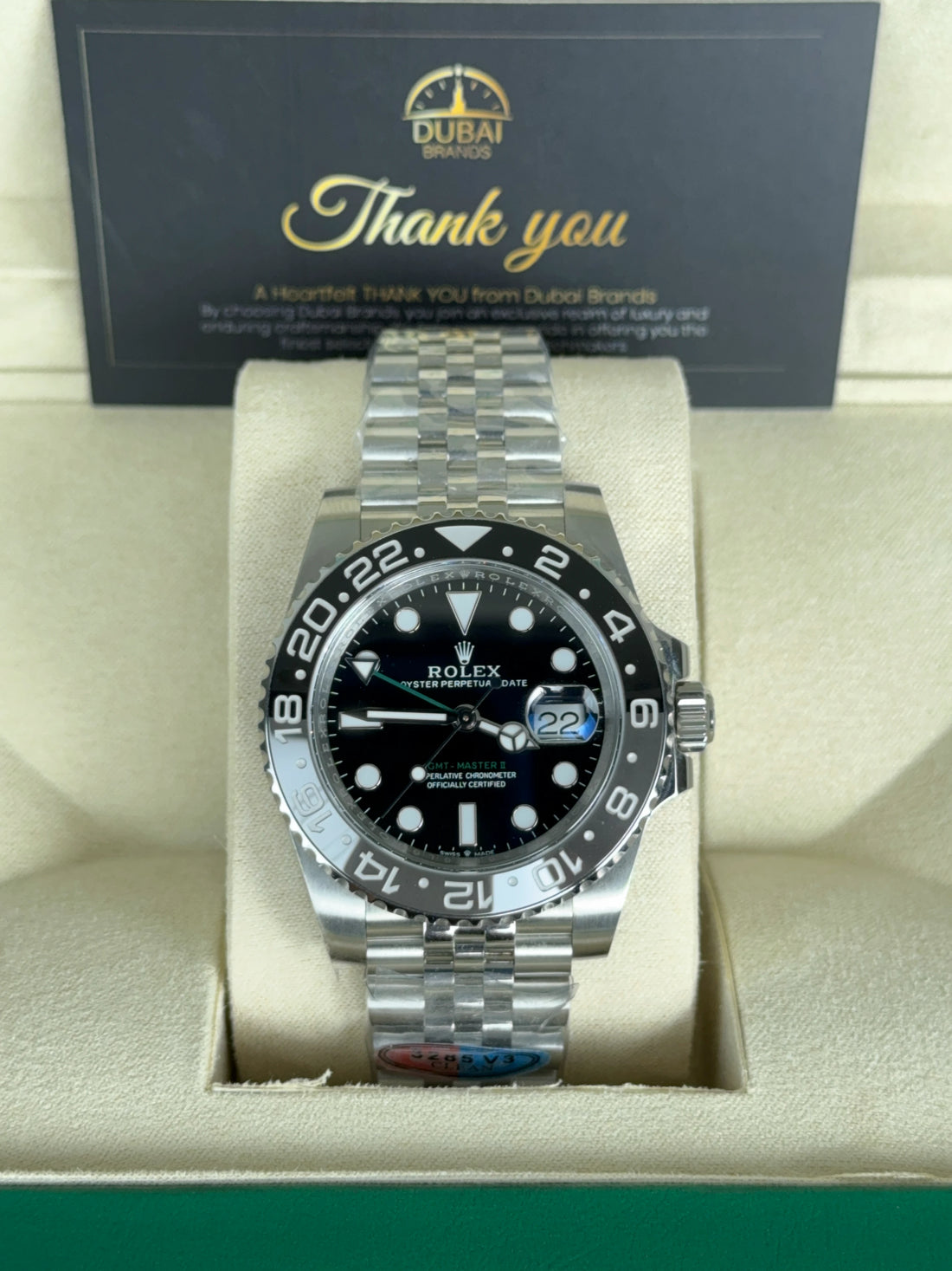 SC Rolex GMT Master II 40 Stainless Steel Black Grey Bezel Black Dial Jubilee
