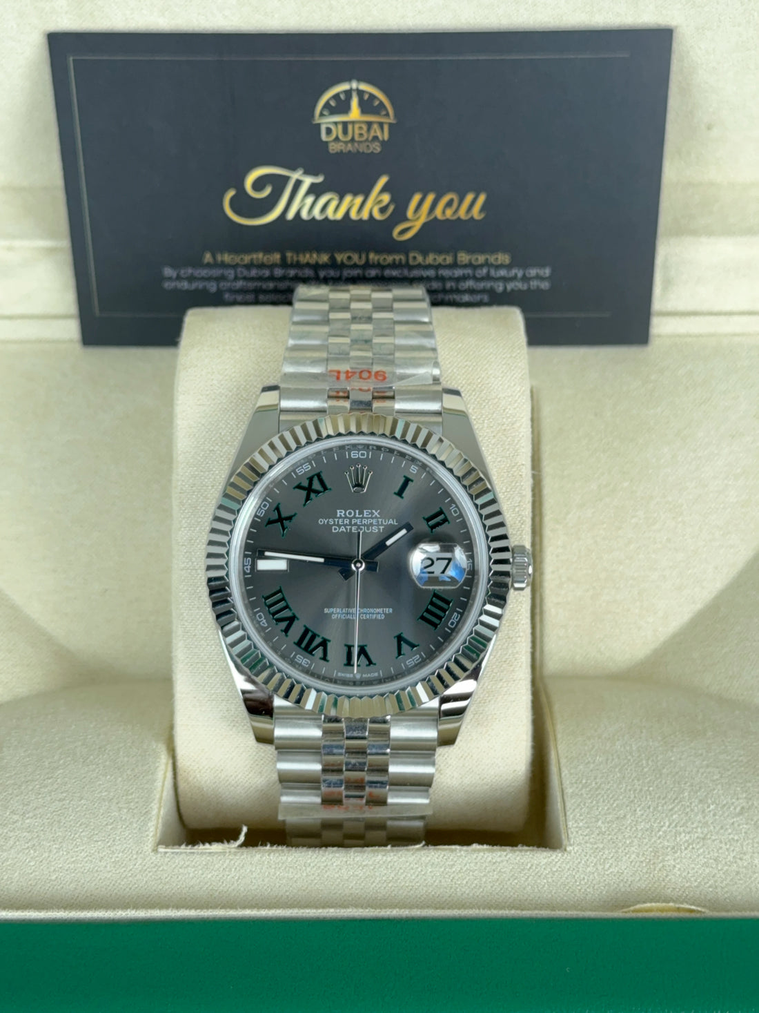 SC Rolex Datejust 41 Stainless Steel Wimbledon Dial Jubilee Fluted