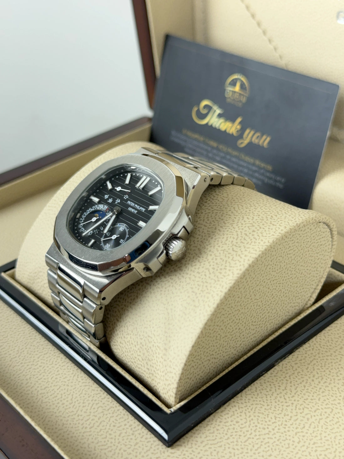 Patek Philippe Nautilus 40mm Black Dial Stainless Steel Bracelet