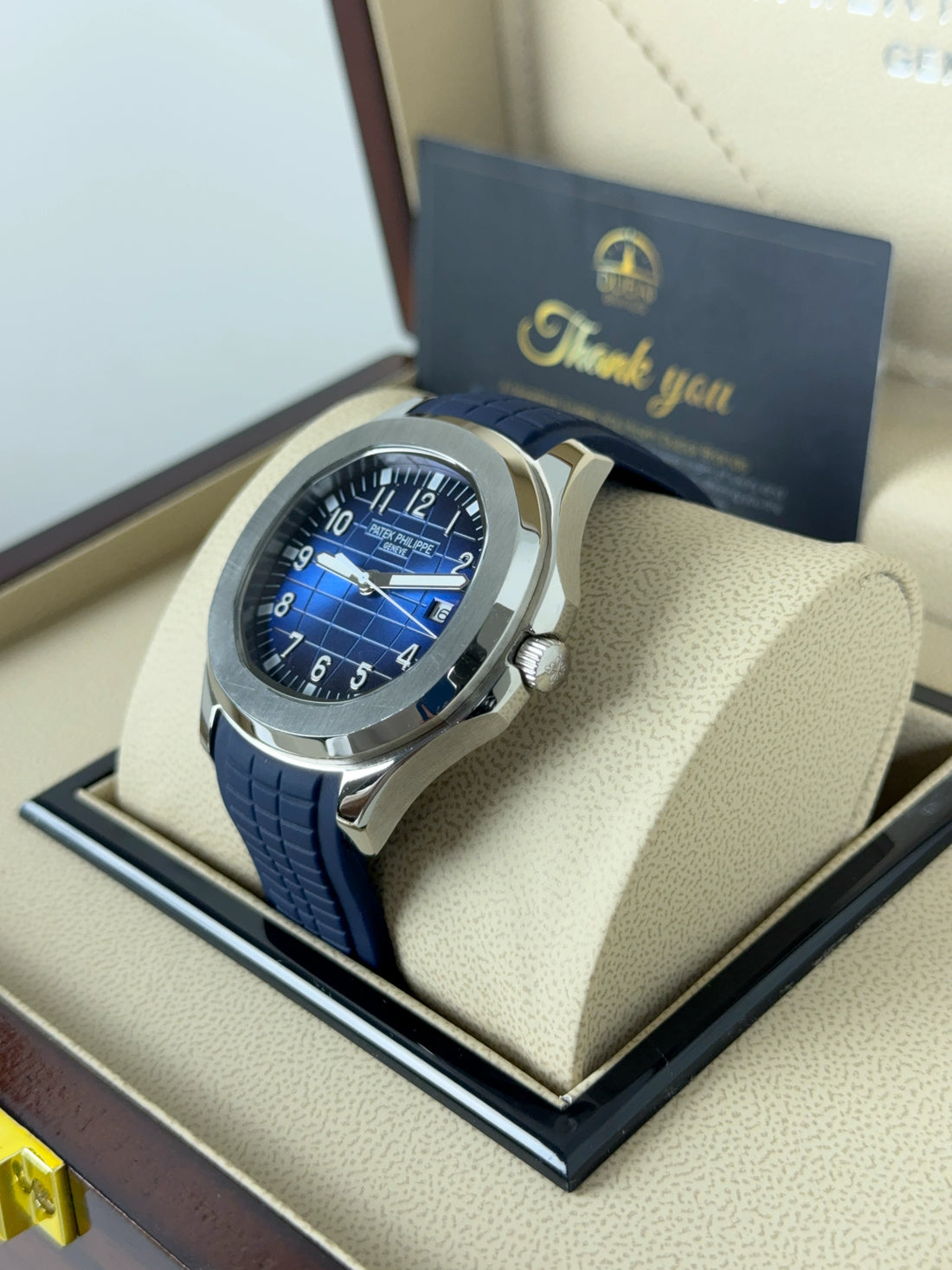 Patek Philippe Nautilus 40mm Blue Dial Stainless Steel Blue Rubber Strap