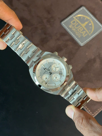 Vacheron Constantin Overseas Chronograph 42mm Silver Dial Stainless Steel Bracelet