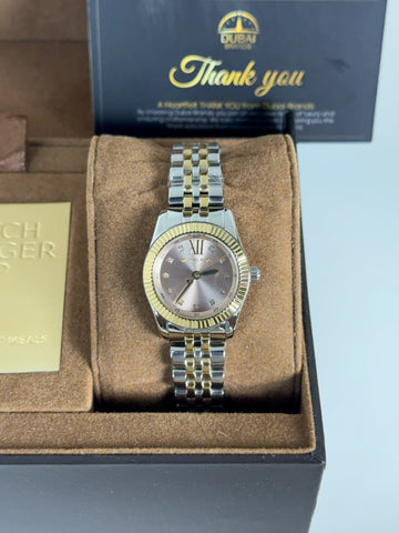 Michael Kors MK4740 Two Tone Crystal Dial Fluted Bezel Bracelet Watch