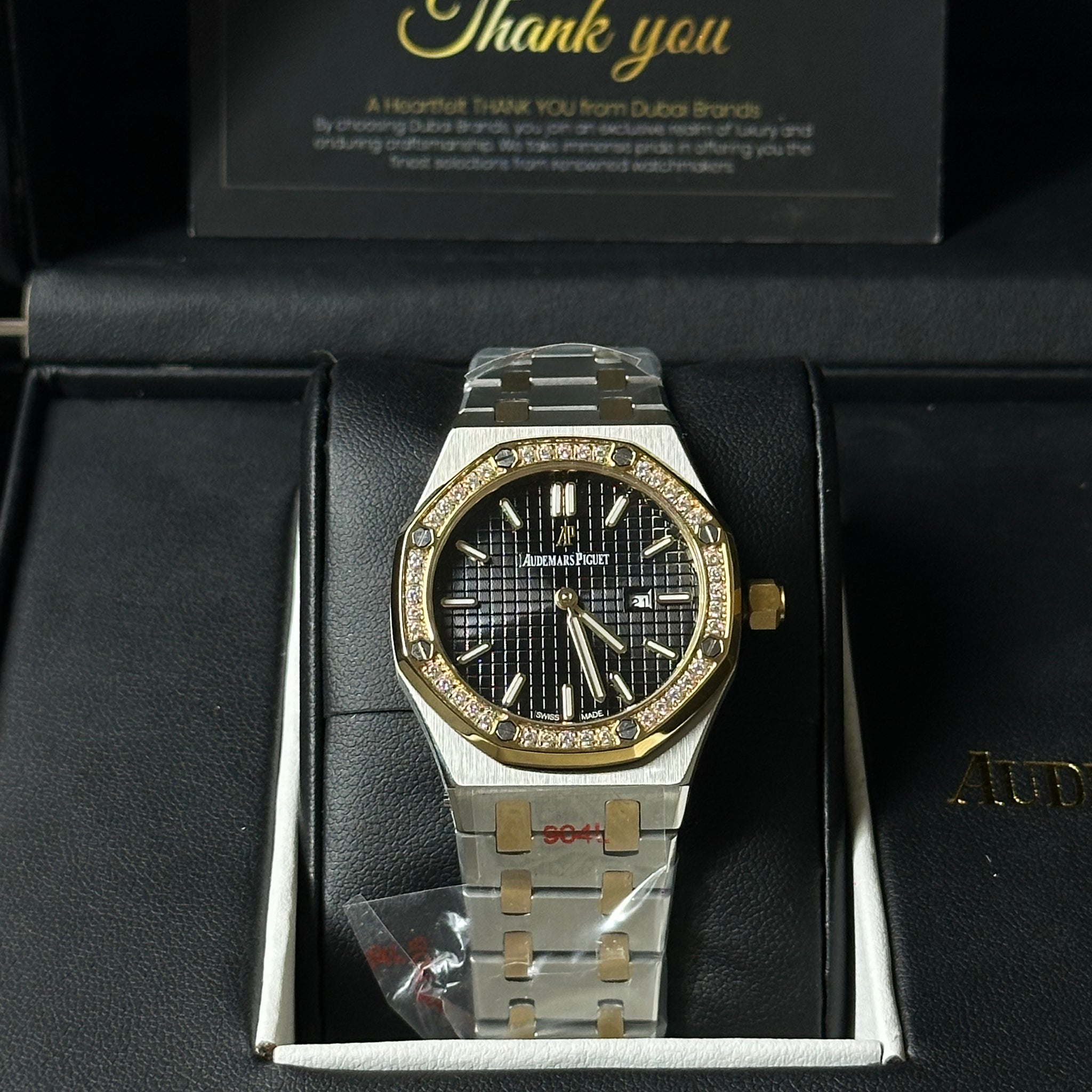 Audemars Piguet Royal Oak – Two-Tone with Diamond Bezel & Black Dial