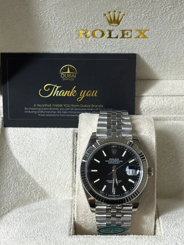 SC Rolex Datejust 41 Stainless Steel Black Dial Jubilee Fluted