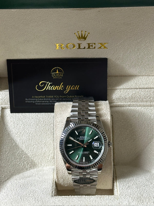 SC Rolex Datejust 41 Stainless Steel Mint Green Dial Jubilee Fluted
