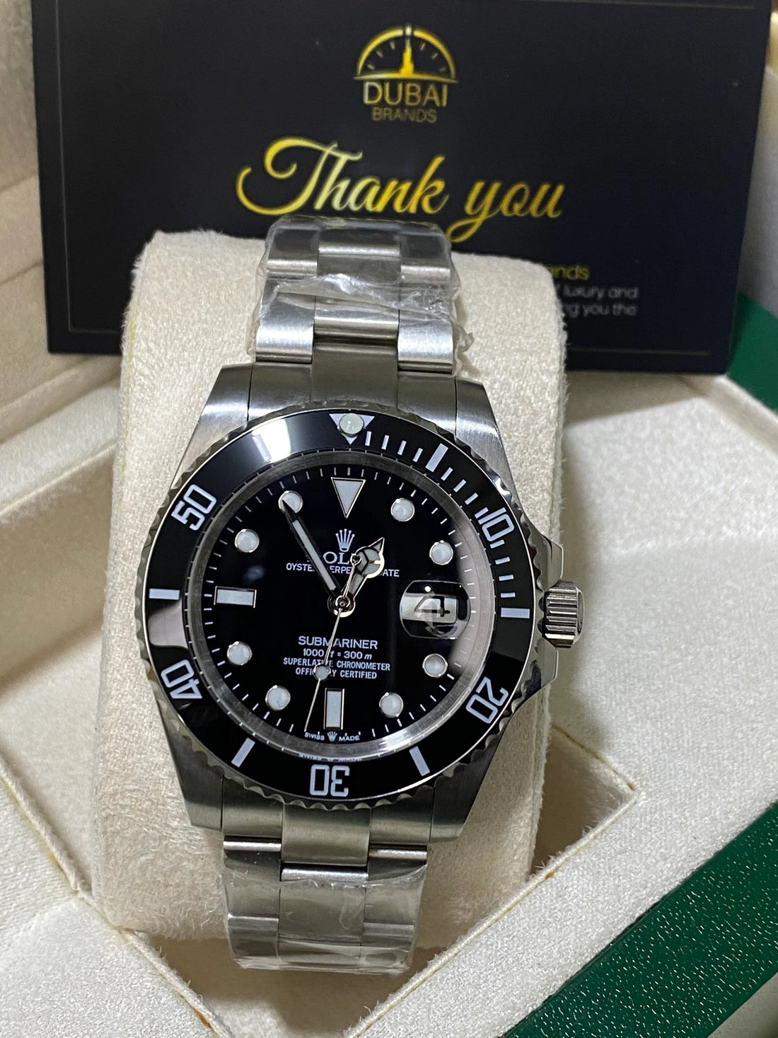 rolex submariner date 41 stainless steel black dial black bezel oyster