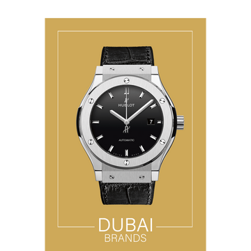 SC Hublot Classic Fusion Titanium 42 Black Dial Black Leather Strap