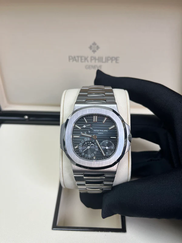 Patek Philippe Nautilus Moon Phase Blue Date Dial