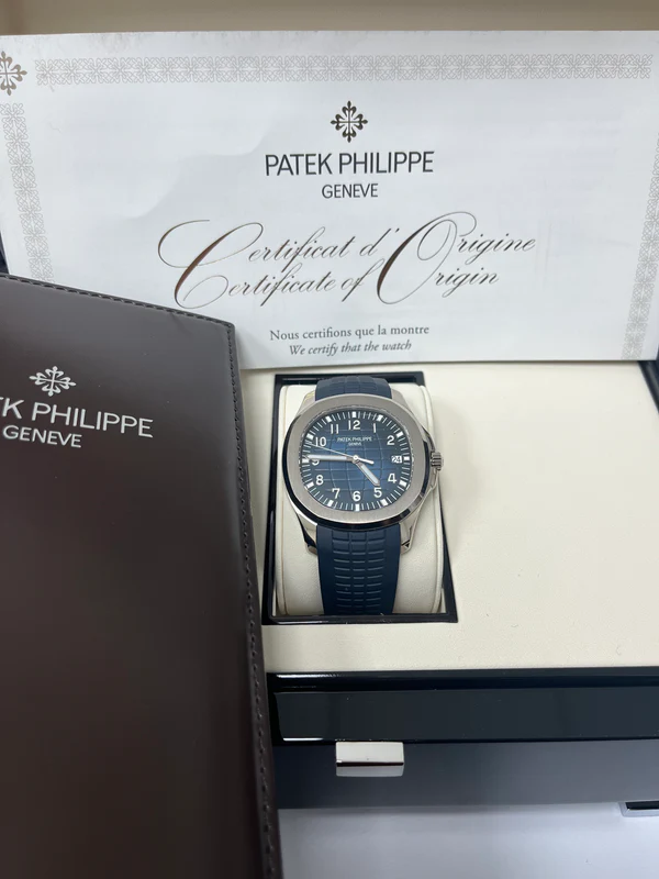 Patek Philippe Aquanaut White Gold Blue Embossed